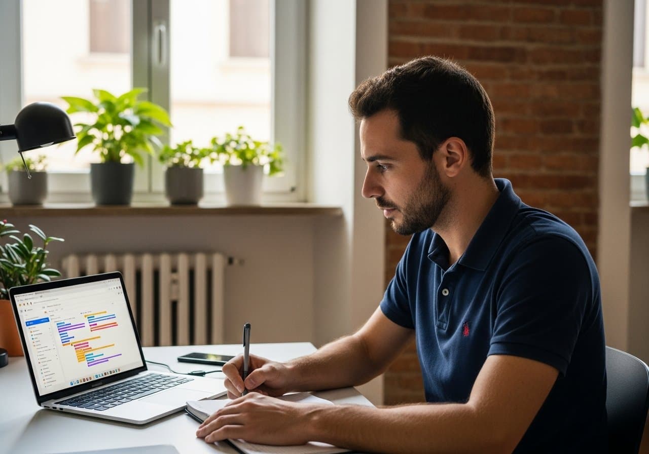 Professionista tecnico al lavoro sulla pratica